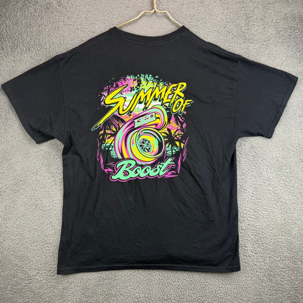 1320Video Summer of Boost Graphic T-Shirt Mens XL Y2k Neon Turbo Car Racing